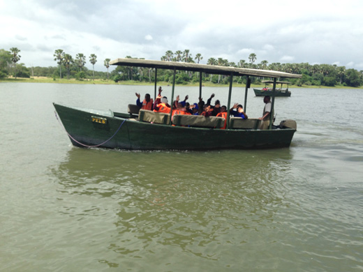 One of the boats on the Shire River 