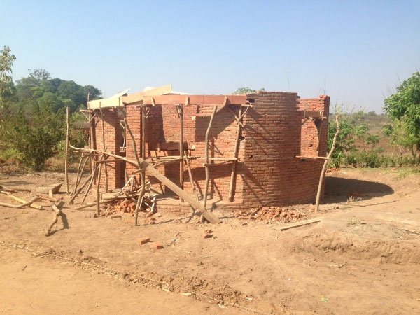 Round house being built.